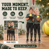 Custom Photo Softball Silly Stack Acrylic Ornament — Personalization example