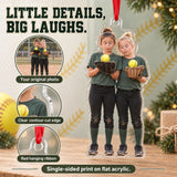 Custom Photo Softball Silly Stack Acrylic Ornament — Product details