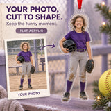 Custom Photo Softball Helmet Hair Acrylic Ornament — Main design