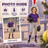 Custom Photo Softball Helmet Hair Acrylic Ornament — Personalization guide