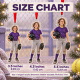 Custom Photo Softball Helmet Hair Acrylic Ornament — Size guide