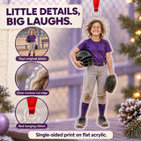 Custom Photo Softball Helmet Hair Acrylic Ornament — Product details