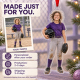 Custom Photo Softball Helmet Hair Acrylic Ornament — Production and delivery