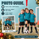 Custom Photo Soccer Team Silly Pose Acrylic Ornament — Personalization guide
