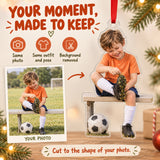 Custom Photo Soccer Shoe Surprise Acrylic Ornament — Personalization example