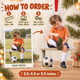Custom Photo Soccer Shoe Surprise Acrylic Ornament — How to order