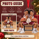Custom Photo Basketball Bench Laughs Acrylic Ornament — Personalization guide