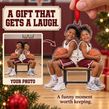 Custom Photo Basketball Bench Laughs Acrylic Ornament — Gift inspiration