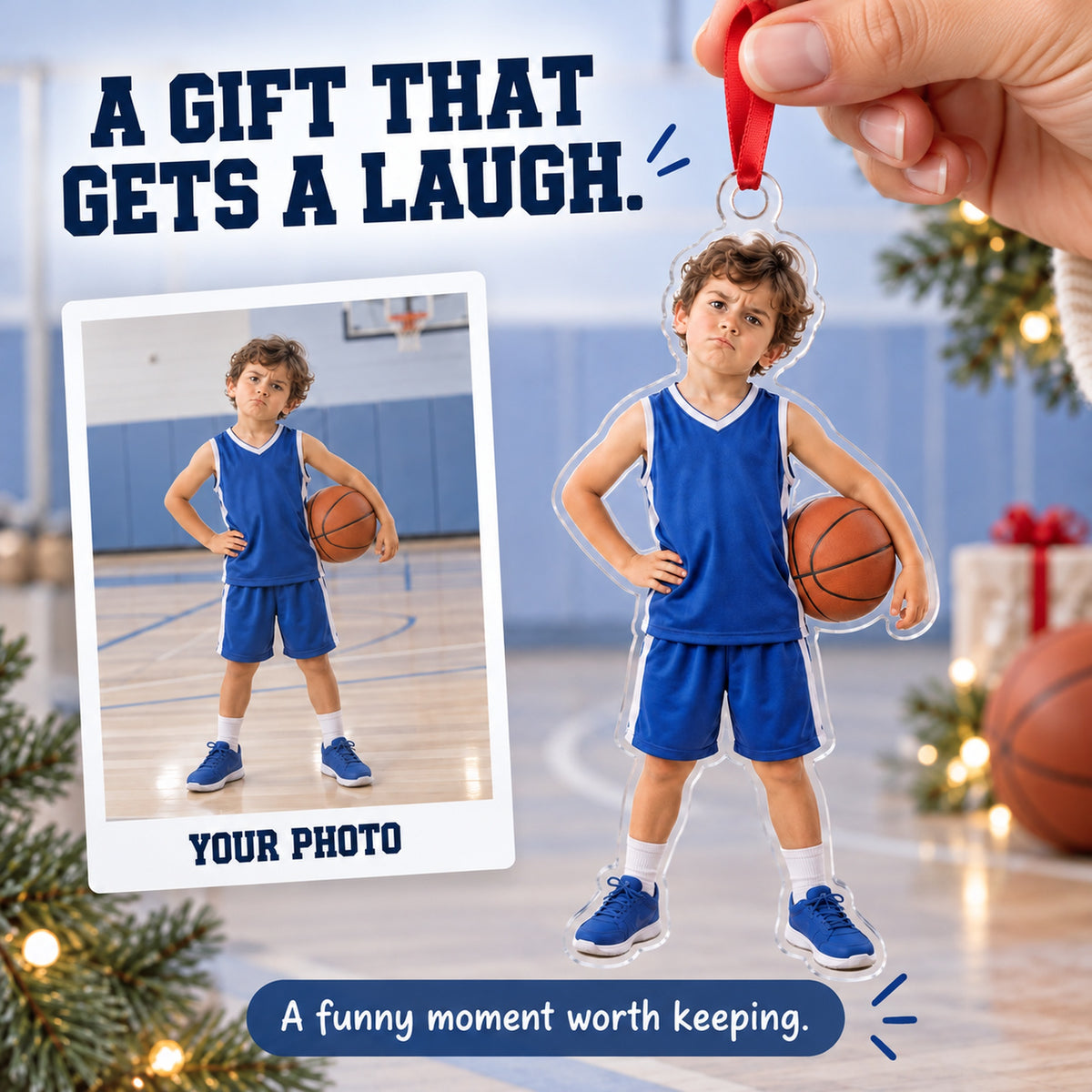 Custom Photo Basketball Mini Coach Acrylic Ornament — Gift inspiration