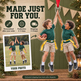 Custom Photo Flag Football High Five Acrylic Ornament — Production and delivery