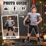 Custom Photo Football Pads Too Big Acrylic Ornament — Personalization guide