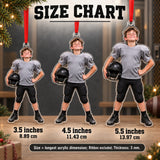 Custom Photo Football Pads Too Big Acrylic Ornament — Size guide