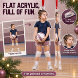 Custom Photo Volleyball Serve Face Acrylic Ornament — Flat acrylic material