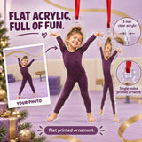 Custom Photo Gymnast Tada Face Acrylic Ornament — Flat acrylic material
