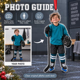 Custom Photo Hockey Helmet Hair Acrylic Ornament — Personalization guide
