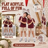 Custom Photo Lacrosse Stick Silly Acrylic Ornament — Flat acrylic material