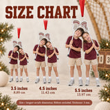 Custom Photo Lacrosse Stick Silly Acrylic Ornament — Size guide