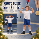 Custom Photo Wrestling Victory Grin Acrylic Ornament — Personalization guide