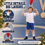 Custom Photo Wrestling Victory Grin Acrylic Ornament — Product details