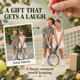 Custom Photo Tennis Doubles Giggles Acrylic Ornament — Gift inspiration
