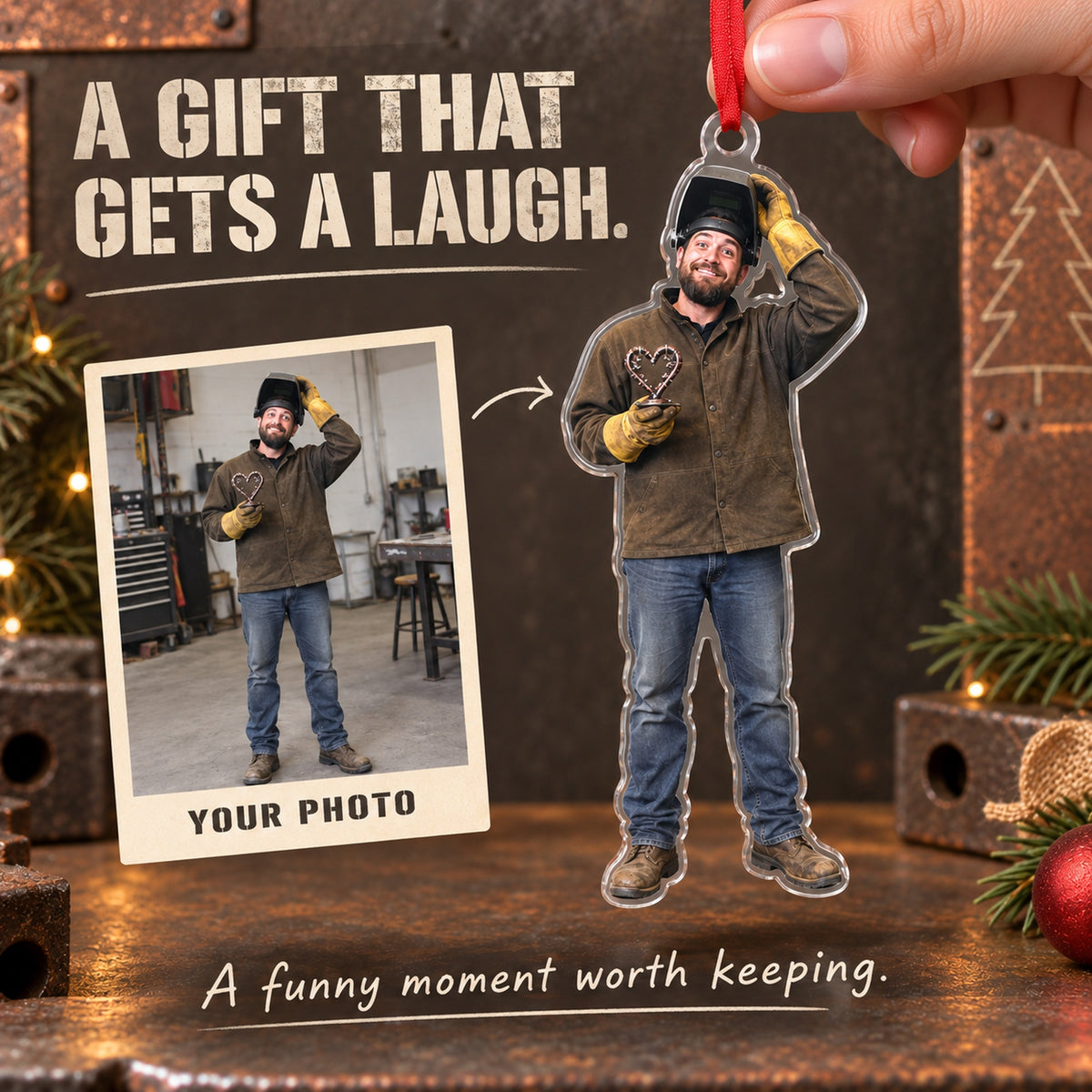 Custom Photo Welder Proud Creation Acrylic Ornament — Gift inspiration