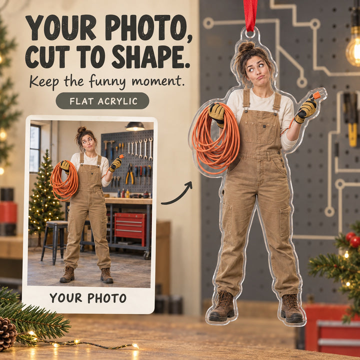 Custom Photo Electrician Cable Puzzle Acrylic Ornament — Main design