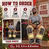 Custom Photo Firefighter Cat Partner Acrylic Ornament — How to order