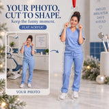 Custom Photo Dentist Floss Mustache Acrylic Ornament — Main design