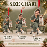 Custom Photo Vet Assistant Photobomb Acrylic Ornament — Size guide