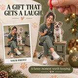 Custom Photo Vet Assistant Photobomb Acrylic Ornament — Gift inspiration