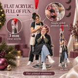 Custom Photo Hairstylist Curler Queen Acrylic Ornament — Flat acrylic material