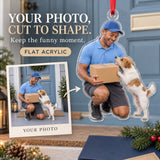 Custom Photo Mail Carrier Dog Greet Acrylic Ornament — Main design