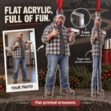 Custom Photo Truck Driver Mini Rig Acrylic Ornament — Flat acrylic material
