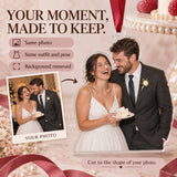 Custom Photo Wedding Cake Nose Acrylic Ornament — Personalization example