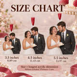 Custom Photo Wedding Cake Nose Acrylic Ornament — Size guide