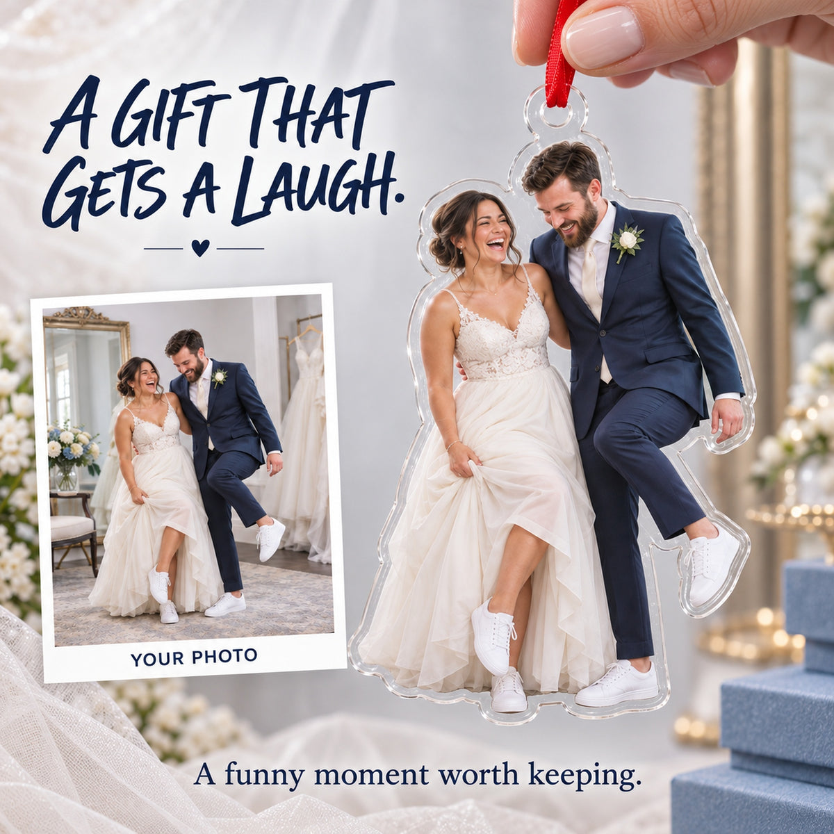 Custom Photo Sneakers Under the Dress Acrylic Ornament — Gift inspiration