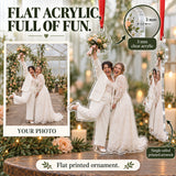 Custom Photo Bouquet and Big Grin Acrylic Ornament — Flat acrylic material
