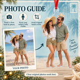 Custom Photo Honeymoon Hat Swap Acrylic Ornament — Personalization guide