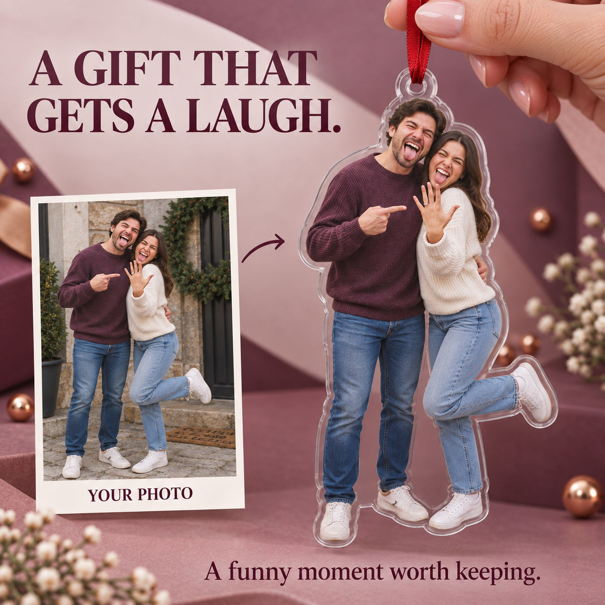 Custom Photo Ring Selfie Goof Acrylic Ornament — Gift inspiration