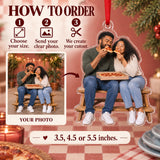 Custom Photo Pizza Date Partners Acrylic Ornament — How to order