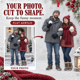 Custom Photo Snowball Truce Acrylic Ornament — Main design