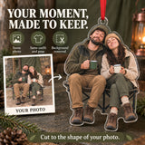 Custom Photo Camping Coffee Faces Acrylic Ornament — Personalization example