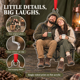 Custom Photo Camping Coffee Faces Acrylic Ornament — Product details