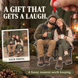 Custom Photo Camping Coffee Faces Acrylic Ornament — Gift inspiration