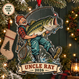 Personalized Funny Giant Bass Catch Acrylic Ornament — Main design