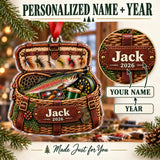 Personalized Fly Fishing Creel Chest Acrylic Ornament — Personalization guide