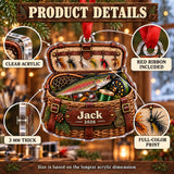 Personalized Fly Fishing Creel Chest Acrylic Ornament — How to order