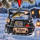 Personalized Ice Fishing Sled Kit Acrylic Ornament — Main design