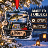 Personalized Ice Fishing Sled Kit Acrylic Ornament — Production and delivery