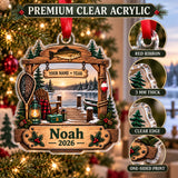 Personalized First Catch Dock Keepsake Acrylic Ornament — Flat acrylic material